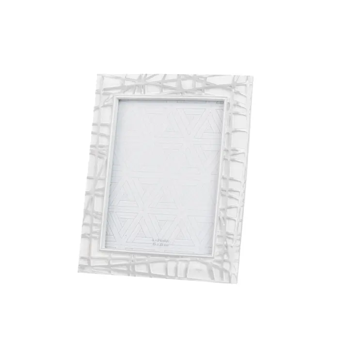Adda Home Portafotos Resina Plateado Blanco 15x20 Cm - Elegante Marco para Fotos - 1