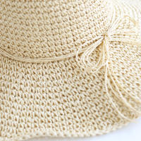 Sombrero De Paja Plegable Para Madre E Hija Protección Solar De Verano Para Playa Y Viajes Exterior Casual Sin Químicos Alérgenos - details 1