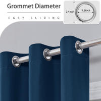 Cortinas De Protección Solar Y Sombreado Total 100% Blackout En Color Sólido Para Dormitorio Y Sala De Estar Material De Poliéster Modernas Y Elegantes - details 3