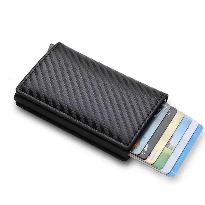 Billetera para hombre Automático de Fibre de Carbono para Tarjetas - 1