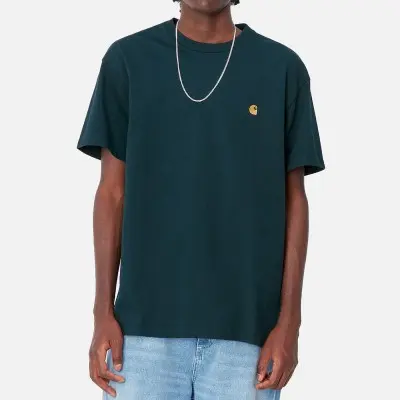 Camiseta Carhartt S-S Chase T-Shirt Duck Blue-Gold I026391.2D0XX.03 - 1