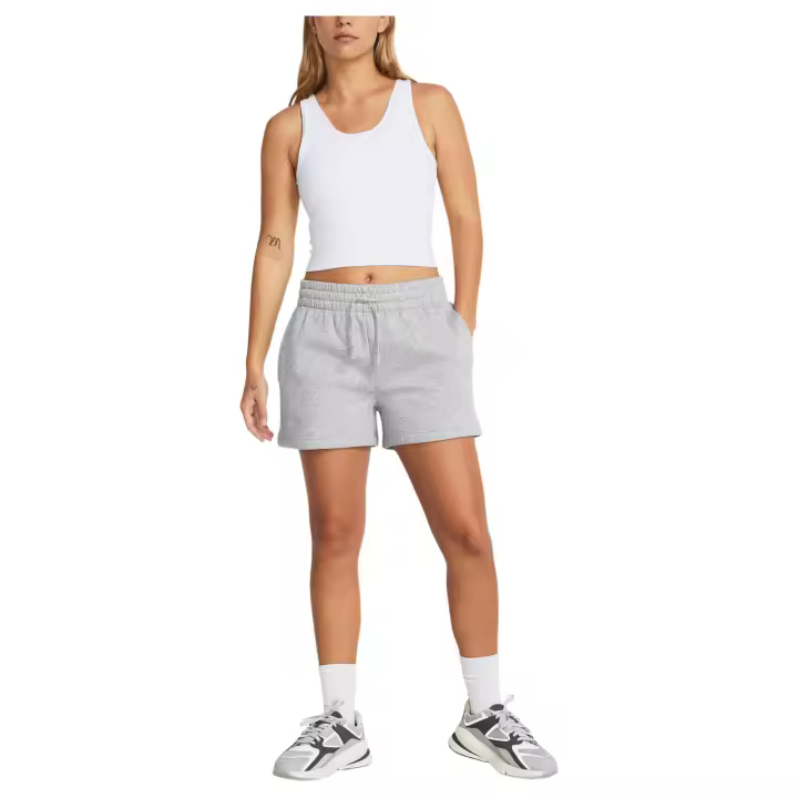 Pantalon Corto Under Armour Rival Fleece para mujer en color gris - 1