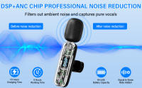 Micrófono para iPhone/Android microphone, Micrófono de solapa Plug and Play, cancelación de ruido, Micrófono Lavalier with Pantalla digital, mini Micrófono para Facebook, Youtube, Twitter, vídeos TIK Tok y transmisión en vivo - details 2