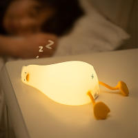 Lampara Nocturna De Silicona Pato Acostado Color Amarillo 3 Niveles Luz Táctil Para Mesa De Noche Decoración Kawaii Para Habitación De Niños - details 3