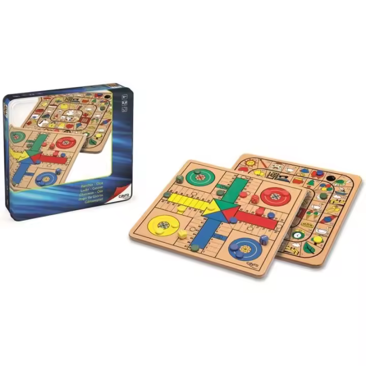 Juego Parchis-Oca Madera. Caja Metal - 1