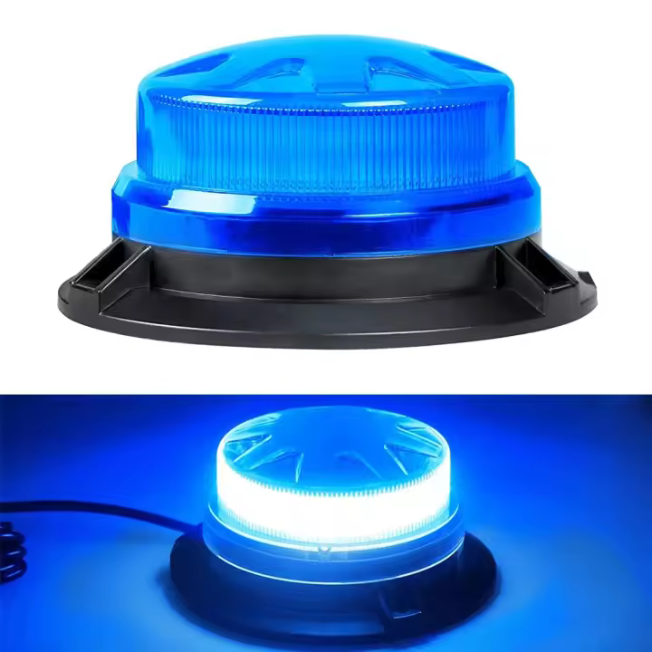Luz De Advertencia Estroboscópica LED Para Emergencias En Coche Base Magnética Amarilla Azul Roja Mini Policia Flashing Beacon 12V 24V - 1