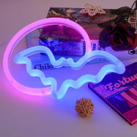 Ilumina Tu Hogar Con Nuestra Lámpara De Neón De Murciélago Y Luna LED Alimentada Por USB/batería Decoración Para Paredes Adecuada Para Niños Regalo Casa De Horror O Fiesta - details 3