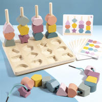 Juego De Rompecabezas Montessori Para Niños Juguetes De Madera Educativos De Colores Y Formas Juego De Adivinanzas Colorido Regalo Para Niños Edad 3-6 Años - details 0