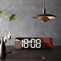 9 pulgadas Big digital Reloj de pared temperatura humedad Noche way Snooze 12/24h USB Pl-In Versión Electrónica LED despertador - details 0