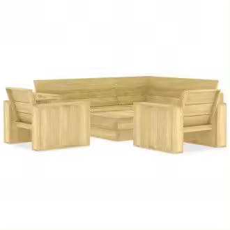 VIDAXL conjunto mobiliario para exteriores con 4 piezas fabricadas en madera de pino - 1