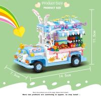 Juguete De Construcción De Bloques Para Niños Pequeño Carro De Comida De Calle Decoración Regalo Para Juego De Edificación - details 4