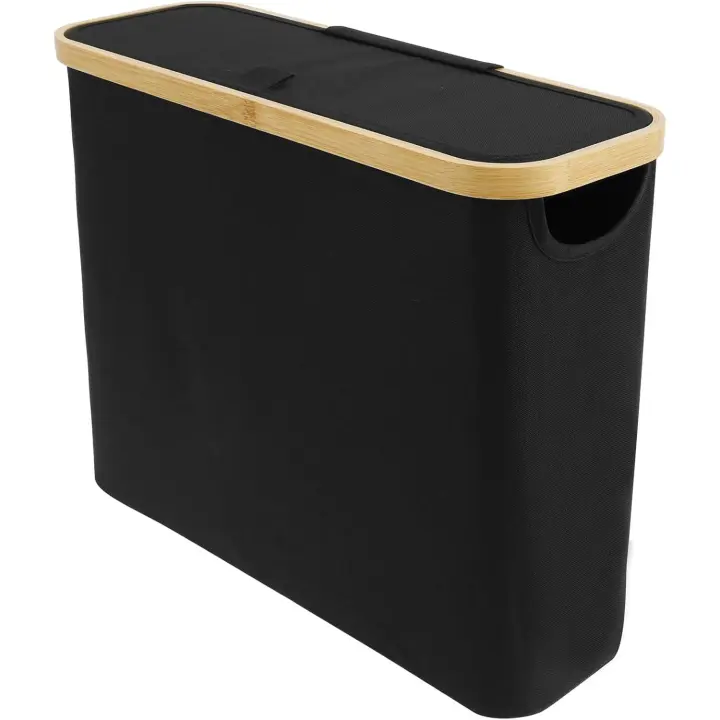 Cesta de almacenamiento de papel higiénico, papelera de gran capacidad para 12 rollos grandes, cesta organizadora de rollos de papel higiénico, soporte de almacenamiento de papel higiénico, organizador de accesorios de baño (negro) - 1
