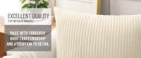 Funda De Cojín De Terciopelo 18x18 Estampado Rayado Para Decoración De Sala De Estar Cama Sofá Suave Cubierta De Cojín Beige Blanco - details 1