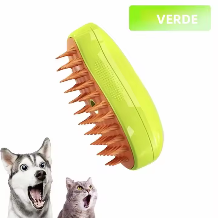 Cepillo De Aseo Eléctrico Para Mascotas - Cepillo De Silicona Suave Para Baño Y Eliminación De Pelo Para Gatos Y Perros - 1