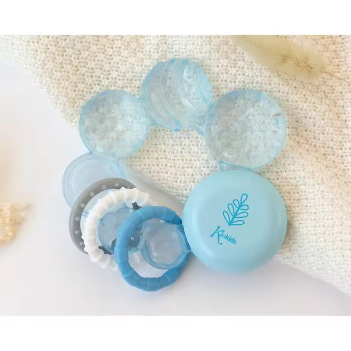 Juguete Mordedor de Frio Modelo 5500, 11 cm, Polipropileno, Color Azul, Kiokids - 1
