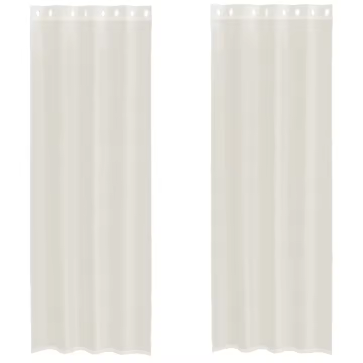 vidaXL Cortinas de gasa con ojales 2 uds crema 140x300 cm - 1