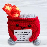 Dumpster Fire De Crochet Divertido Y Emocional Soporte Para Amigos Y Coworker Regalo Funny Figura Textil Y Fibra Origin China - details 5