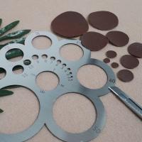 Herramienta para Cortar cuero, plantilla de dibujo circular, Regla de metal para marroquinería y carpintería. - details 2