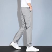Pantalones De Verano Casuales Para Hombre En Caqui Y Gris Cintura Elástica Comodidad Ultrafinos De Seda Helada Pantalones Negocios Estilo Recto Ropa De Marca - details 11