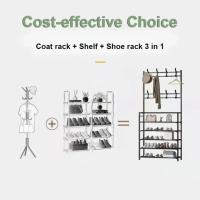 Estante De Zapatos Multi-Nivel Con Gancho Organizador De Ropa Y Zapatos De Pie En El Suelo Almacenamiento Con Gancho Para Zapatillas - details 6
