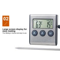Termómetro De Barbacoa TP700 Con Probing De 15CM Medición De Temperatura En 5 Segundos Alarma De Temperatura Alta 300℃ Función De Timer Material Metálico Digital - details 5