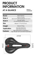 Sillín De Bicicleta WEST BIKING MTB Carril Ergonómico De PU Transpirable Y Suave Para Mountain Bike Competición - details 2