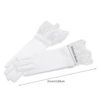 Guantes De Boda Elegantes Para Novia Con Lazo Accesorios De Boda Para Damas Guantes De Noche Formales De Encaje Rayón Talla Única - details 24