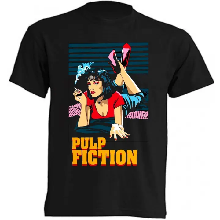 Camiseta Pulp Fiction - | Algodón | Manga Corta - Tejido tubular, sin costuras laterales. - Punto liso - 1