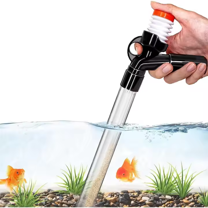 Kit de Limpieza de Grava para Acuario, cambio de agua con Boquilla Largo para variar el agua y limitar la Grava del Filter con fondo de presión de aire y Ajuste - 1