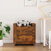 vidaXL Carrito de escritorio madera contrachapada 60x45x60 cm en color Negro/Gris sonoma/Roble Sonoma y más | estructura resistente ideal para salón dormitorio o estudio - details 3