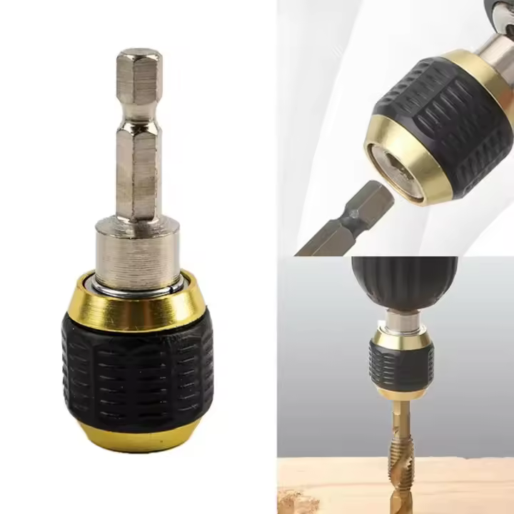 Larga Cabeza Pop-up Desbloqueo Rápido Auto-locked Hexagonal Manija Extensión De Barras Herramienta Destornillador Convertidor Para Taladro Eléctrico - 1