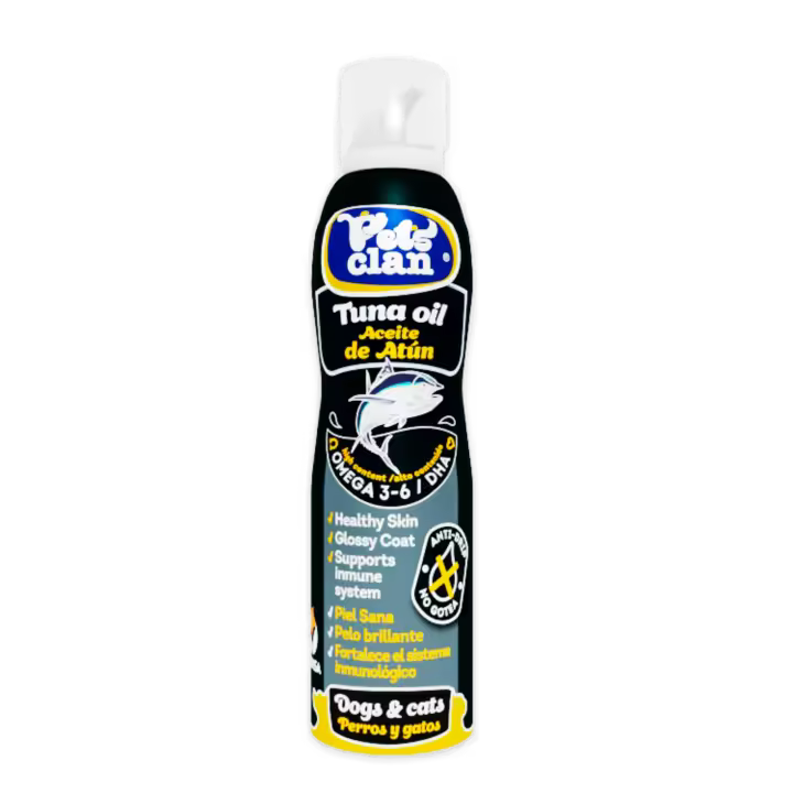 Aceite de Atún Pet's Clan para Perros y Gatos - Mejora Sistema Inmunológico, Piel, Articulaciones y Pelo - 100% Aceite de Pescado (Especie Atún) - Fuente de Omega 3-6 - 1