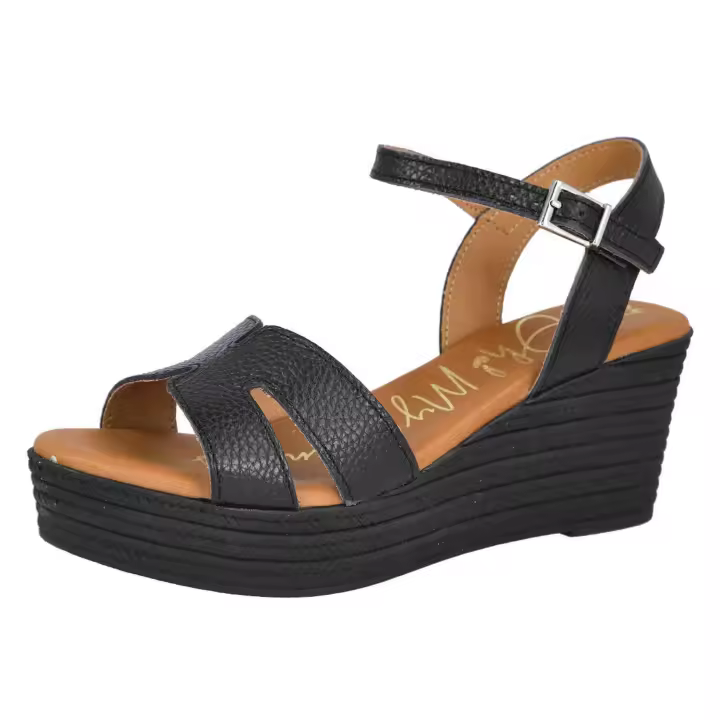 Cuñas de Esparto Oh! My Sandals Md5720 para mujer en color negro - 1