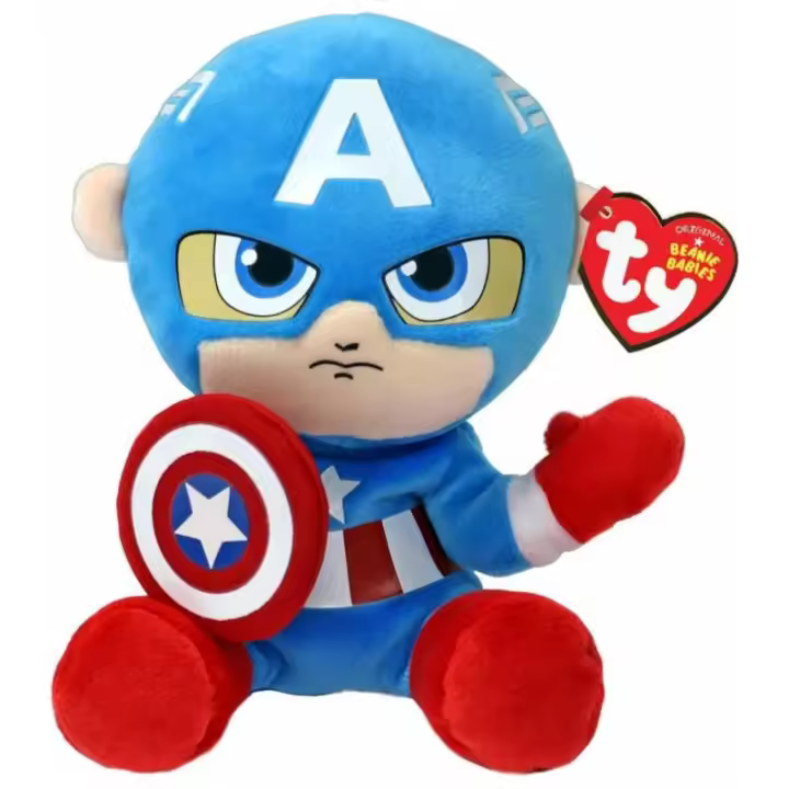 PELUCHE TY BABIES CAPITÁN AMÉRICA 15 CM - 1