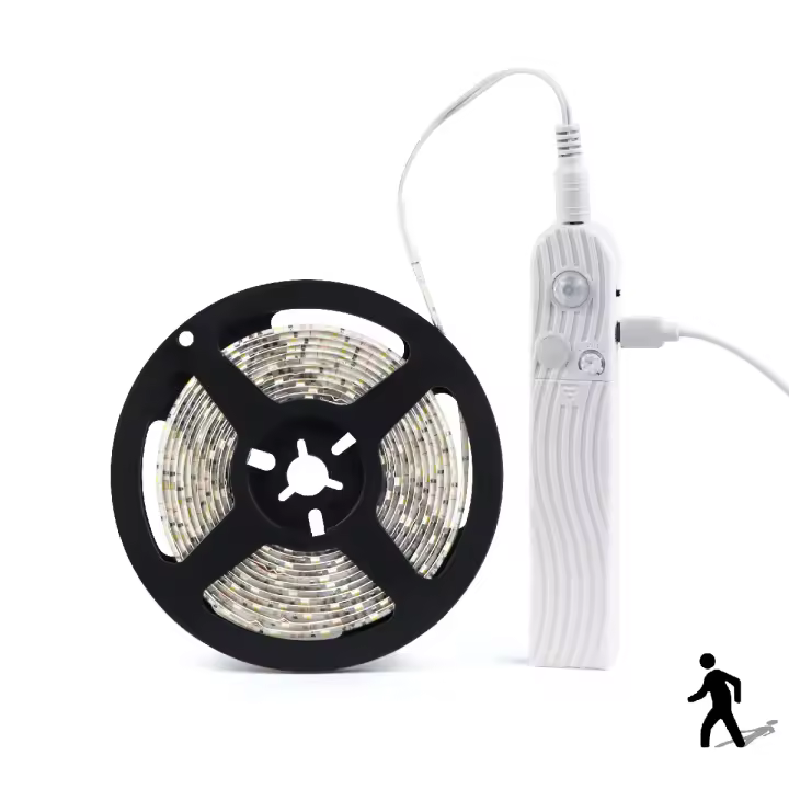 Tira De Luces LED Inalámbrica Con Sensor De Movimiento Impermeable 5V USB/Batería Para Iluminación De Escaleras Armario Cocina 1M 2M 3M Blanco Calido Y Frío - 1