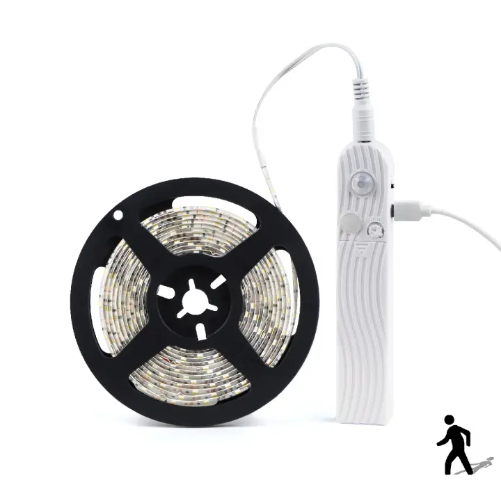 Tira De Luces LED Inalámbrica Con Sensor De Movimiento Impermeable 5V USB/Batería Para Iluminación De Escaleras Armario Cocina 1M 2M 3M Blanco Calido Y Frío - 1