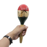Paquete De 1 Par De Maracas De Madera Colorida Instrumentos De Percusión Para Fiesta Infantil Juguete De Agarre Para Bebés - details 7