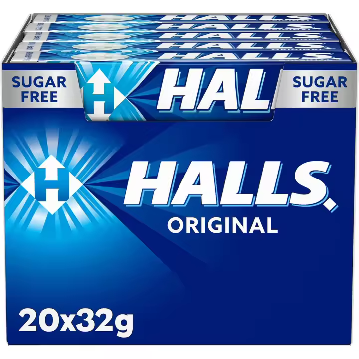 Halls Eucalipto,limon y miel,extra fuerte- original  Caramelo duro Caja con 20 Sticks de 32 g - 1