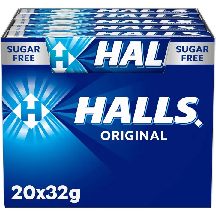 Halls Eucalipto,limon y miel,extra fuerte- original  Caramelo duro Caja con 20 Sticks de 32 g - 1