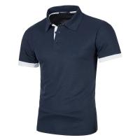 Camisa Polo Para Hombre Verano Manga Corta Ligera Con Cuello Redondo Estilo Callejero Transpirable Top Sólido De Negocios Básico - details 7