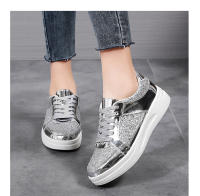 Zapatos Planos De Brillo Elegantes Y Moda Con Suela Gruesa Transpirables Ligeros Para Mujer Zapatos Deportivos Casuales Con Cierre De Lazo - details 8