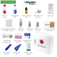 DEPALMERA Pharma Botiquín de Primeros Auxilios para el Hogar y el Trabajo, Botiquin de Pared Compacto Primeros Auxilios especialmente indicado para Casa, Oficina, Caravana, Apartamento. - details 1