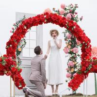 Arco De Flores Artificiales Para Boda Rosas Y Peonías De Seda Decoración De Reception/Banquet Estilo Floral Personalizable - details 1