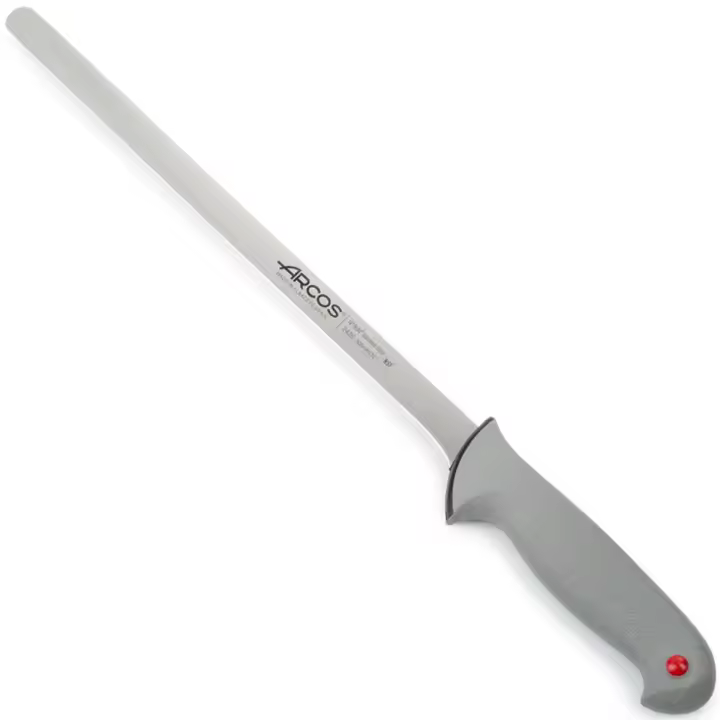 ARCOS Colour Prof - Cuchillo Jamonero Flexible (300 mm) - Hoja de Acero Inoxidable Nitrum® - Mango de Polipropileno Recubierto con Caucho Blando - Tapones de Distintos Colores de Uso - 1