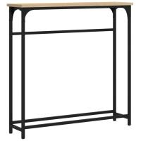 vidaXL Mesa consola madera de ingeniería 75x19,5x75 cm Negro, Roble Sonoma, Roble ahumado Mesa de sofá Mesa de Entrada para Salón Consola de Entrada Mueble Recibidor Mesita Mesa auxiliar Salon - details 0