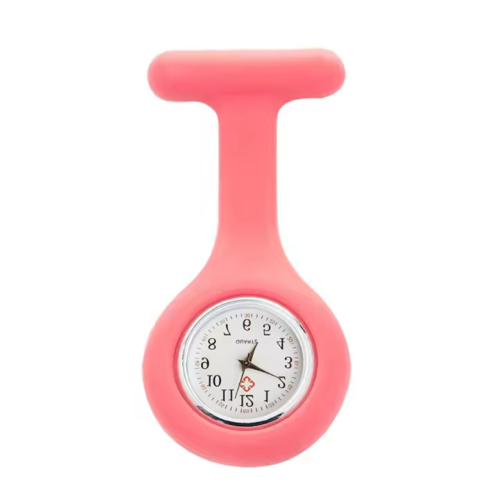 Reloj De Bolsillo Pequeño Y Exquisito De Silicona Con Broche Correa Fija Reloj De Cuidadores Regalo Ideal Para Enfermeras - 1