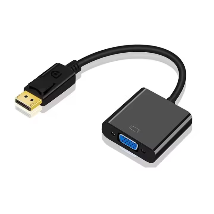 FGNS Adaptador DisplayPort macho a VGA Hembra,convertidor DP a VGA para TV, computadora, portátil, Monitor, proyector, compatible con pantallas Apple Cinema, Microsoft, Dell, HP, Intel, ASUS, Alienware, Lenovo y más (NEGRO) - 1