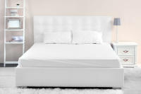 DEKORA SOUL - Sábana Bajera Ajustable de 50% Algodón y 50% Poliéster - Extra Suave y Duradera, Disponible en Tamaños de 90/105/135/150/180 cm - Color Blanco, Fácil Cuidado para un Descanso Perfecto - details 7