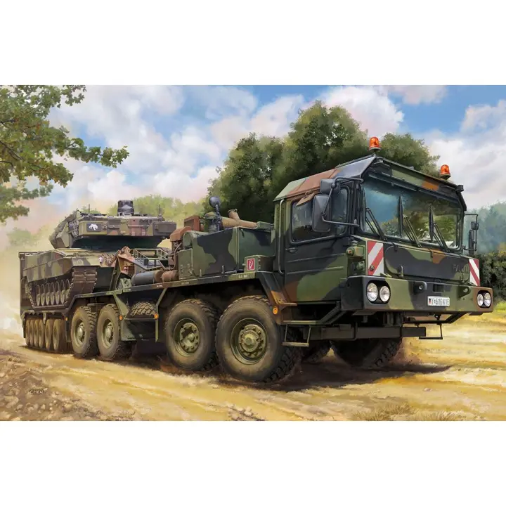 Trumpeter 07196 FFAUN SLT-56 TRACTOR WITH 56T SEMI TRAILER 1/72 - 1