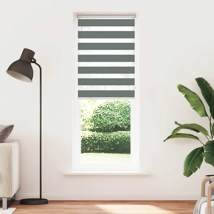 Estor cebra gris oscuro 80x230cm tejido ancho 75,9 cm poliéster - 1